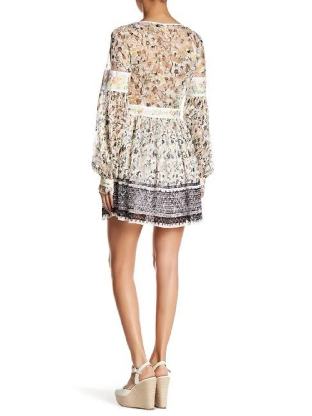 Free People Cherry Blossom Mini Dress in Ivory - Picture 3 of 8